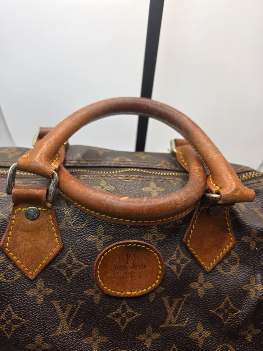Vintage 1970 Louis Vuitton French Co Brown Monogram Canvas Speedy 30 Handbag - Picture 5 of 16